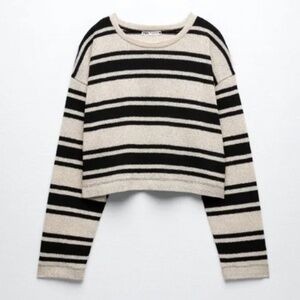 ZARA striped long sleeve sweater